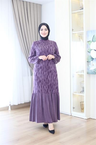 5817 kod kod kendi̇nden desenli̇ kupra elbi̇se