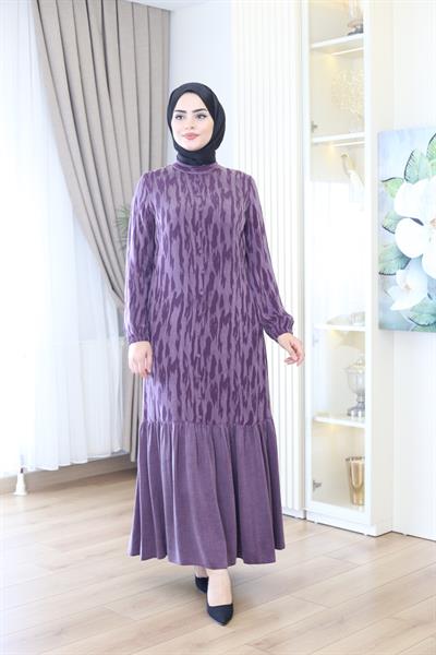 5817 kod kod kendi̇nden desenli̇ kupra elbi̇se