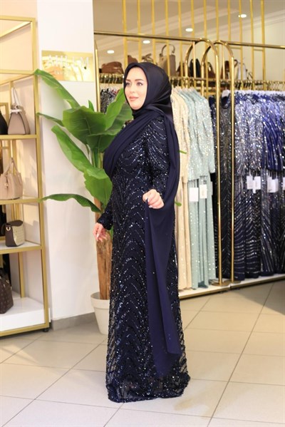 6002 KOD PULLU DRAPE DETAYLI ELBİSE