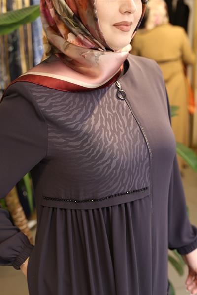 6003 CODE CROSS LEOPARD ABAYA