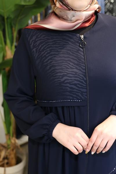 6003 CODE CROSS LEOPARD ABAYA