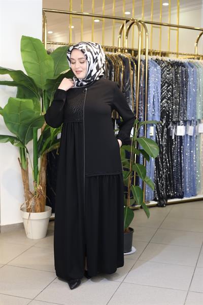 6003 CODE CROSS LEOPARD ABAYA