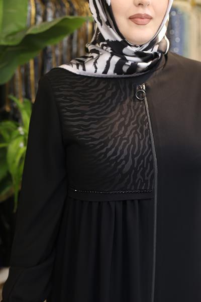 6003 CODE CROSS LEOPARD ABAYA