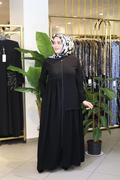 6003 CODE CROSS LEOPARD ABAYA