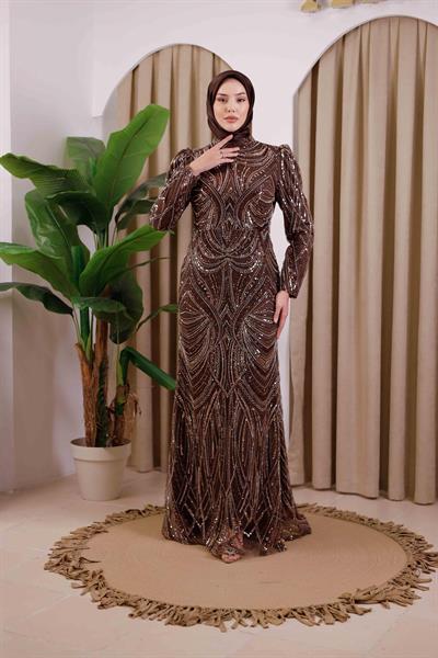 6111 CODE EVENING DRESS WITH STONES