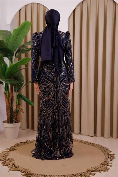 6111 CODE EVENING DRESS WITH STONES