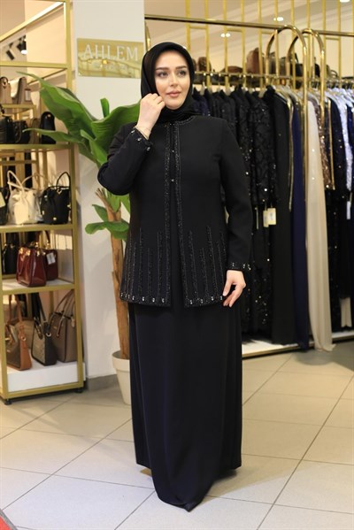 6119 KOD TAŞLI CEKETLİ ELBİSE