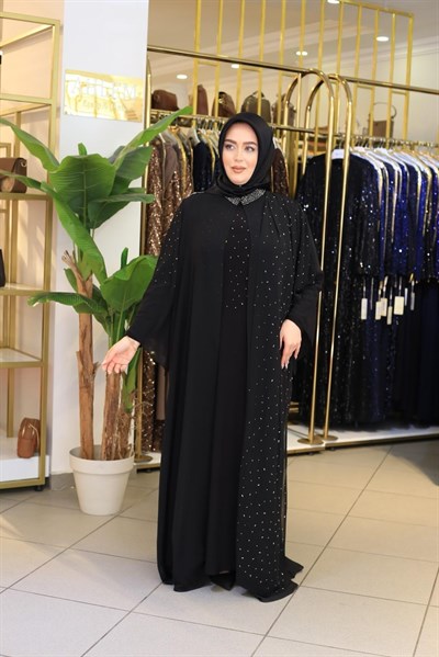 6167 KOD TAŞLI ABAYA TAKIM