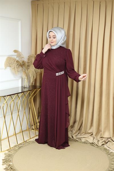 6621 CODE SILKY SHEFON DETAIL DRESS