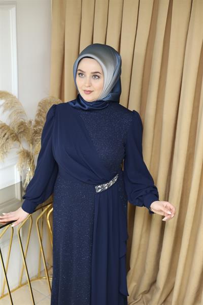 6621 CODE SILKY SHEFON DETAIL DRESS