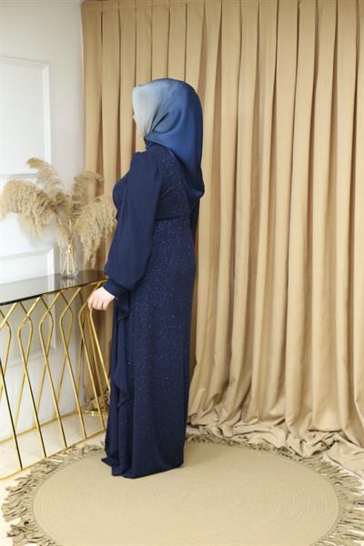 6621 CODE SILKY SHEFON DETAIL DRESS