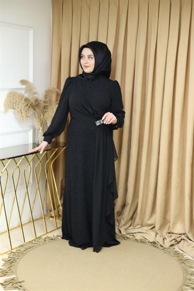 6621 CODE ROBE SOYEUSE AVEC DÉTAILS EN SHEFON