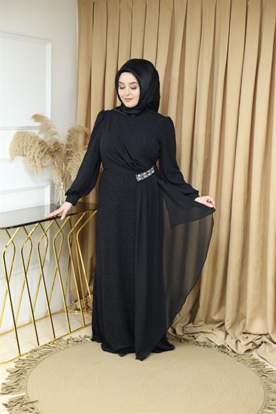 6621 CODE ROBE SOYEUSE AVEC DÉTAILS EN SHEFON