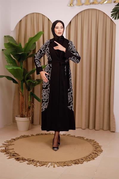 6704 CODE EMBROIDERY DETAILED ABAYA SUIT