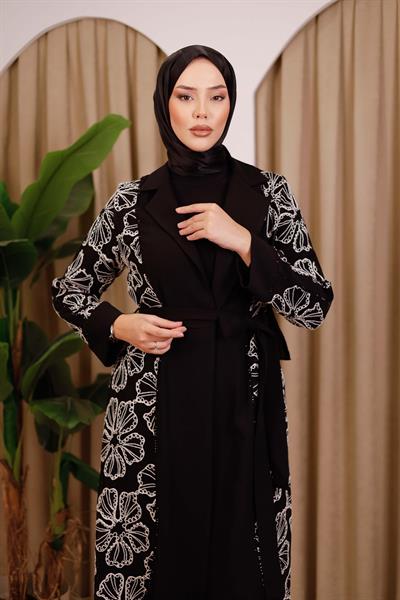 6704 CODE EMBROIDERY DETAILED ABAYA SUIT