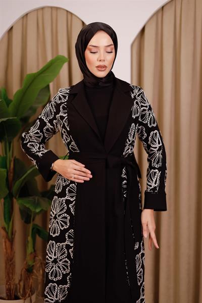 6704 CODE EMBROIDERY DETAILED ABAYA SUIT