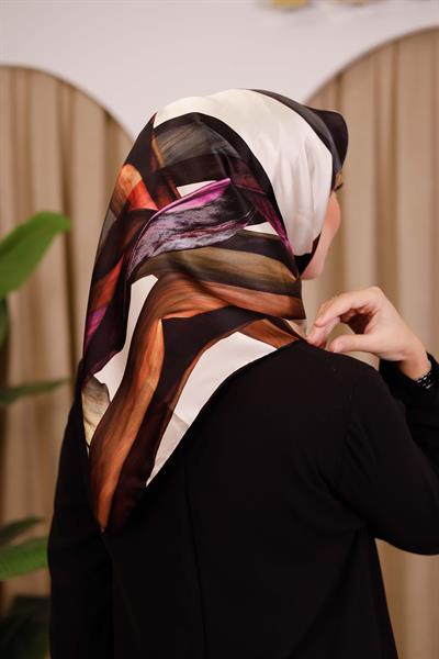 6812701/312 KOD RENKLİ AKER SAF İPEK EŞARP VİZON