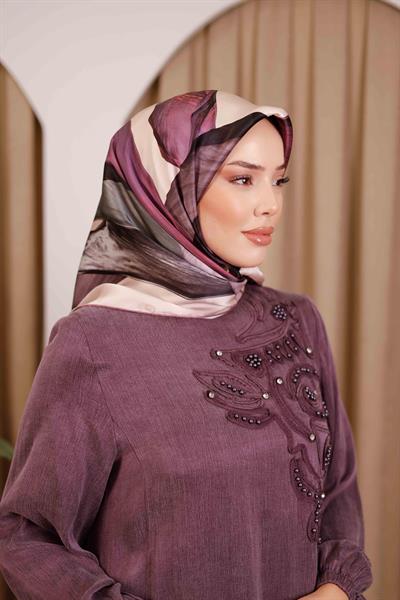 6812701/395 KOD RENKLİ AKER SAF İPEK EŞARP PEMBE