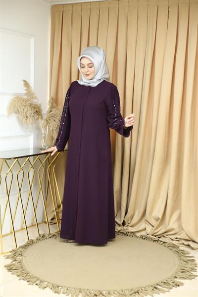 7021 CODE SLEEVE DETAILED ABAYA