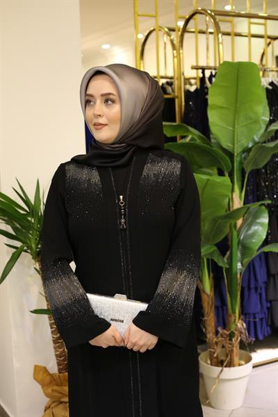 7083 CODE SHOULDER STONE DETAILED ABAYA