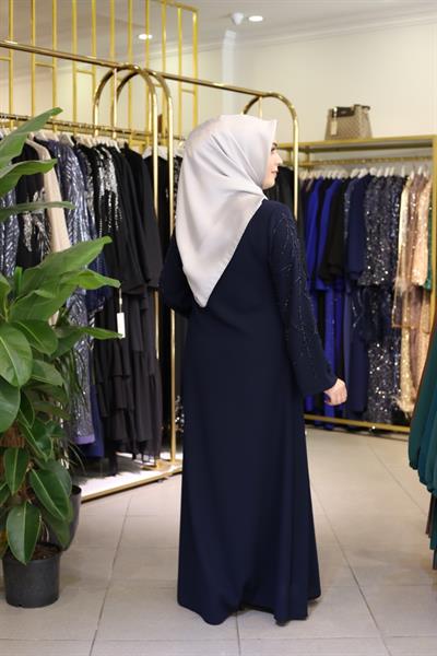 7087 CODE SLEEVES STONE EMBROIDERED ABAYA