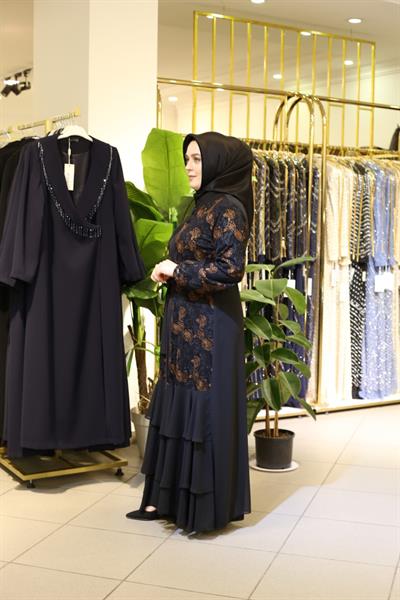 7093 CODE ORANGE ROSE ABAYA SET