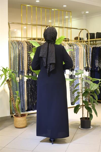 7097 CODE STRIPED STONE DETAILED ABAYA