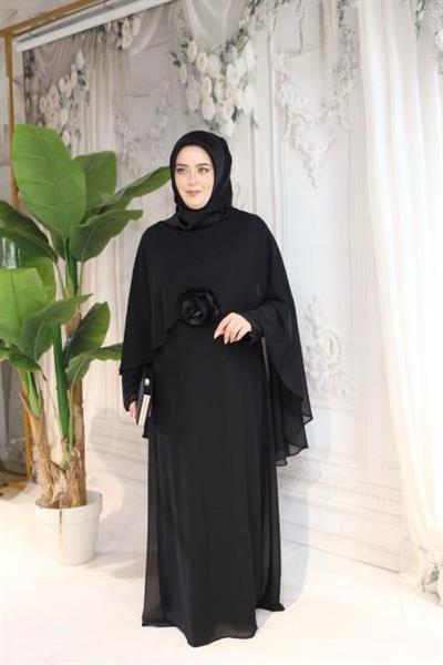 7107 KOD ŞİFON GÜLLÜ ELBİSE