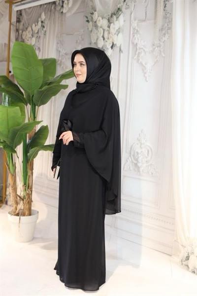 7107 KOD ŞİFON GÜLLÜ ELBİSE