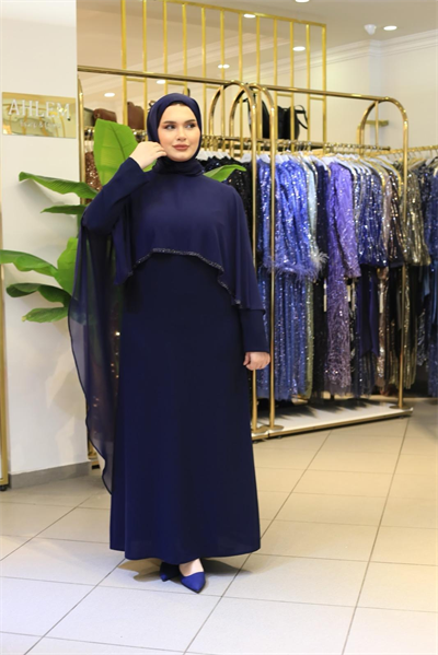 فستان كود 7108 بتفاصيل من الشيفون