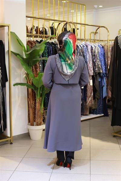 7117 KOD KEMERLİ GÖMLEK DETAYLI TUNİK GRİ