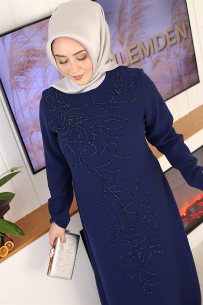7148 CODE ROBE DE SOIRÉE À MOTIF DE VAGUES PERLÉES