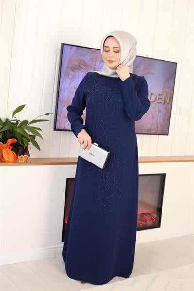 7148 CODE ROBE DE SOIRÉE À MOTIF DE VAGUES PERLÉES