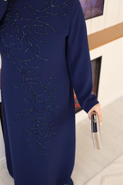 7148 CODE ROBE DE SOIRÉE À MOTIF DE VAGUES PERLÉES