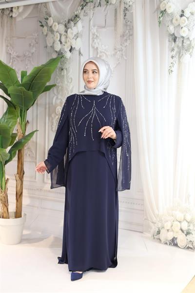 7201 فستان كاب شيفون كود شيفون مرصع بالأحجار