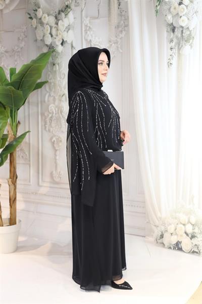 7201 فستان كاب شيفون كود شيفون مرصع بالأحجار