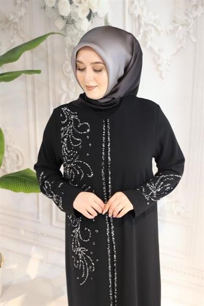 7217 CODE CREPE ABAYA ELBİSE