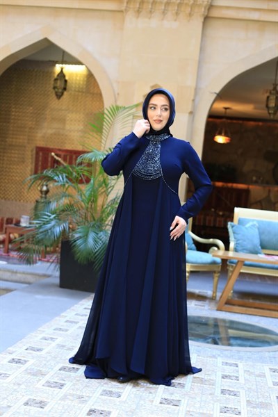 7217 KOD ŞİFON ETEKLİ ELBİSE