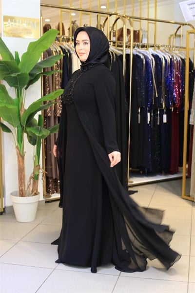 7217 KOD ŞİFON ETEKLİ ELBİSE