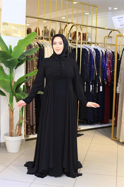 7217 KOD ŞİFON ETEKLİ ELBİSE