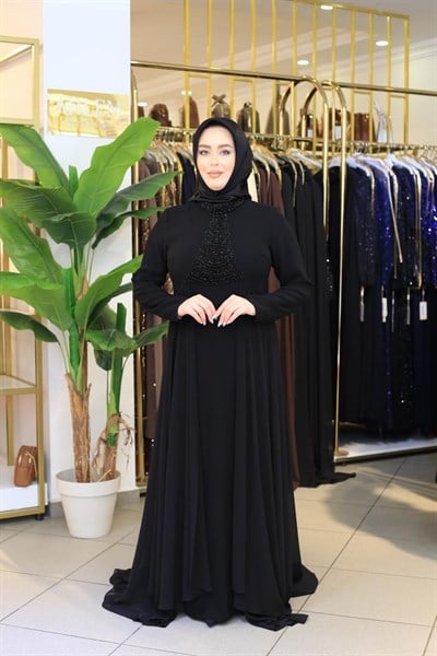 7217 KOD ŞİFON ETEKLİ ELBİSE