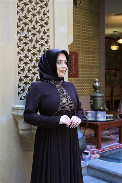 7217 KOD ŞİFON ETEKLİ ELBİSE