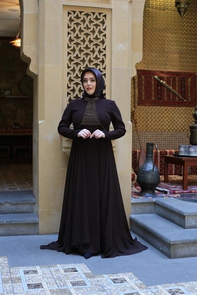 7217 KOD ŞİFON ETEKLİ ELBİSE