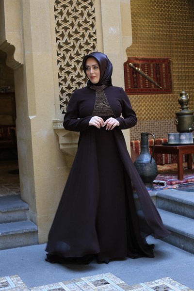 7217 KOD ŞİFON ETEKLİ ELBİSE