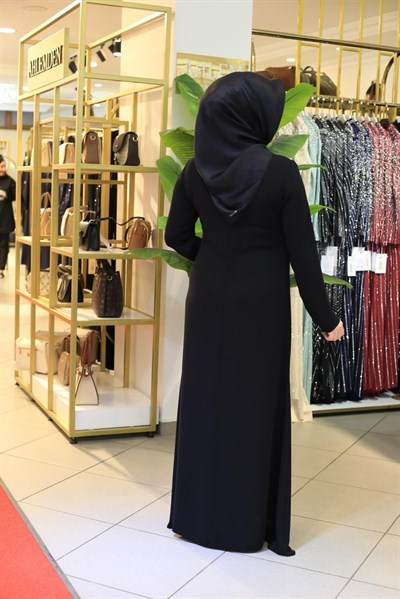 7224 KOD TAŞ DETAYLI ELBİSE