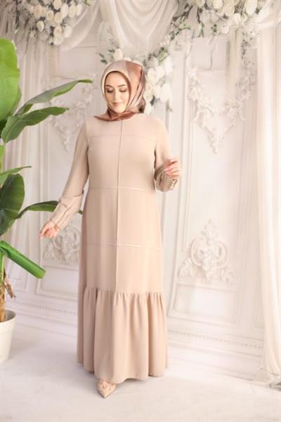 7310 فستان بأكمام متموجة ذات تنورة كود 7310