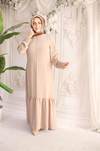 7310 فستان بأكمام متموجة ذات تنورة كود 7310