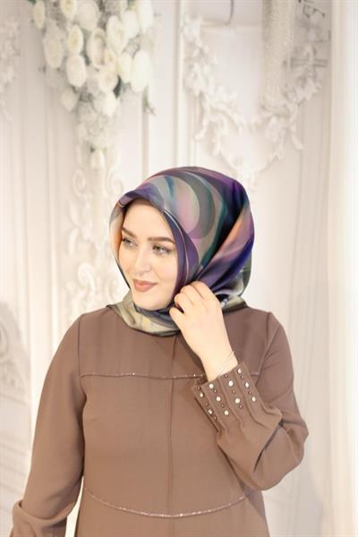 7310 فستان بأكمام متموجة ذات تنورة كود 7310