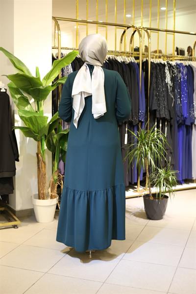 7310 فستان بأكمام متموجة ذات تنورة كود 7310