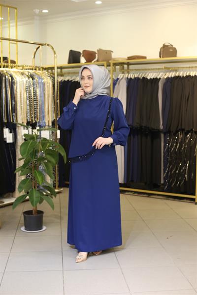 7368 CODE SINGLE STONE EMBROIDERED DRESS